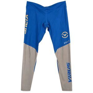 VIRUS EAU21 Compression Leggings Womens Small Blue Gray Colorblock Gym Pants